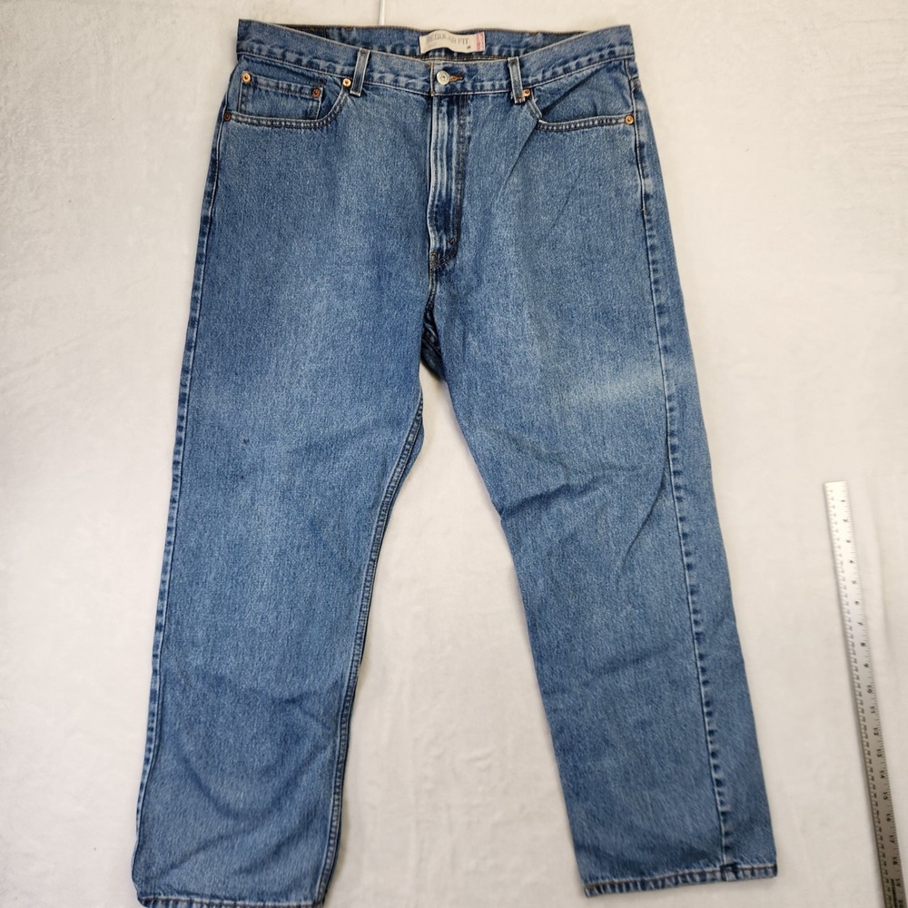 Levis 505 Regular Fit‎ Mens Blue Jeans Medium Wash Denim 40x30 Vintage Y2K